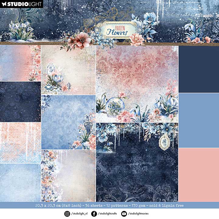 Studio Light Frozen Flowers Design Paper Pad Backgrounds