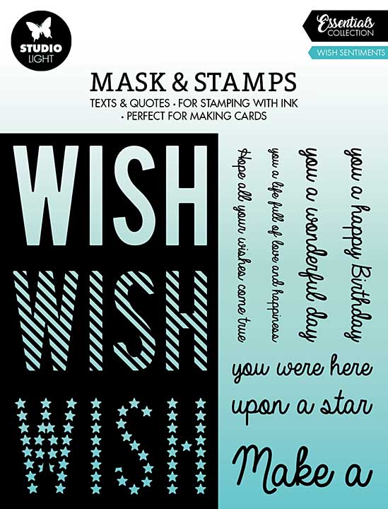 Studio Light Wish Sentiments Essentials Mask and Stamp