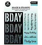 Studio Light Bday Sentiments Essentials Mask and Stamp