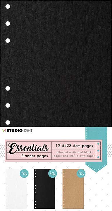 Studio Light Planner Pages 12.5x23.5cm Black +White +Kraft