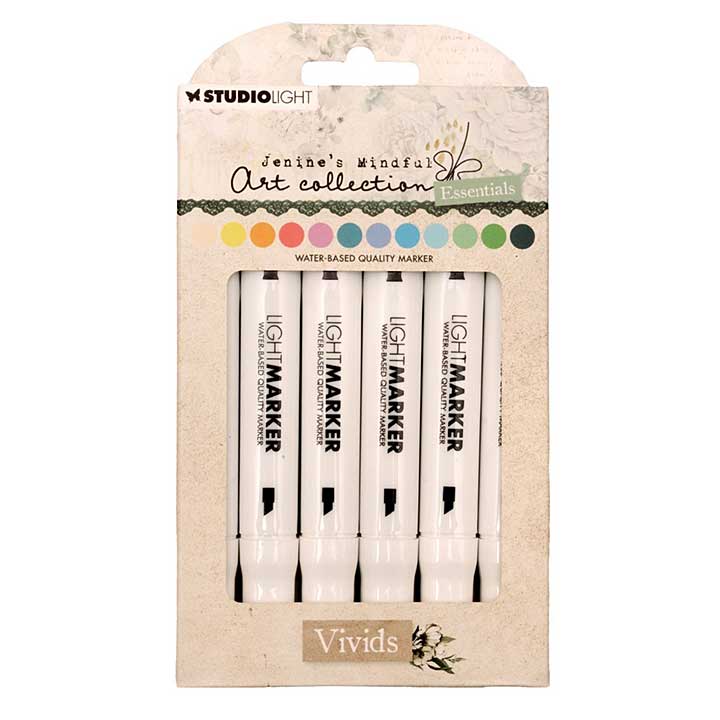 Jenines Mindful Art Light Marker Pens - Vivids (12pk)