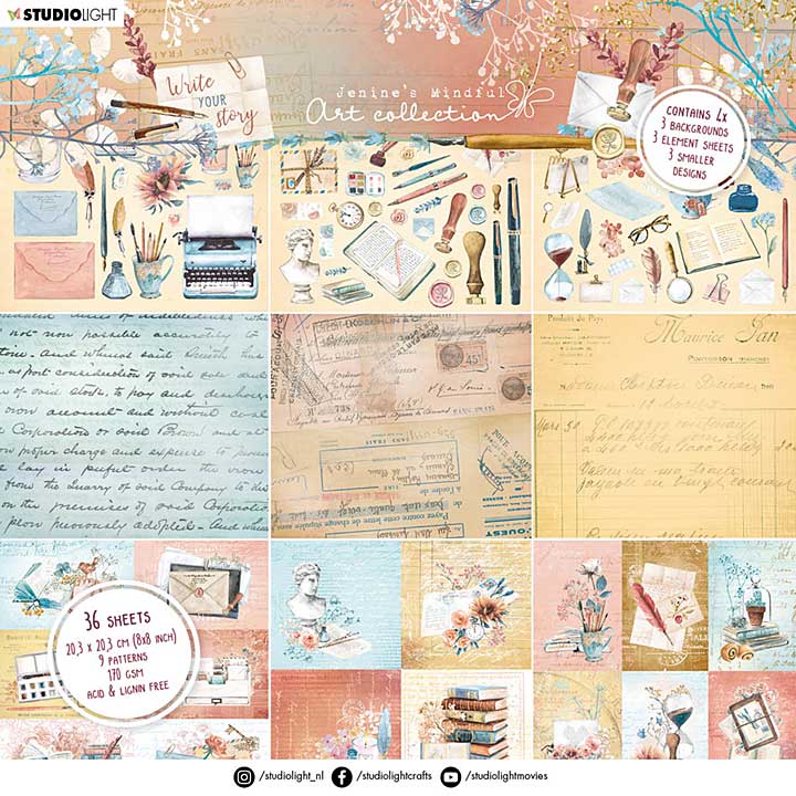 Jenines Mindful Art 8x8 Paper Pad Write Your Story