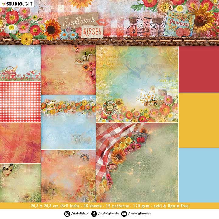StudioLight Sunflower Kisses 8x8 Paper Pad Background Paper