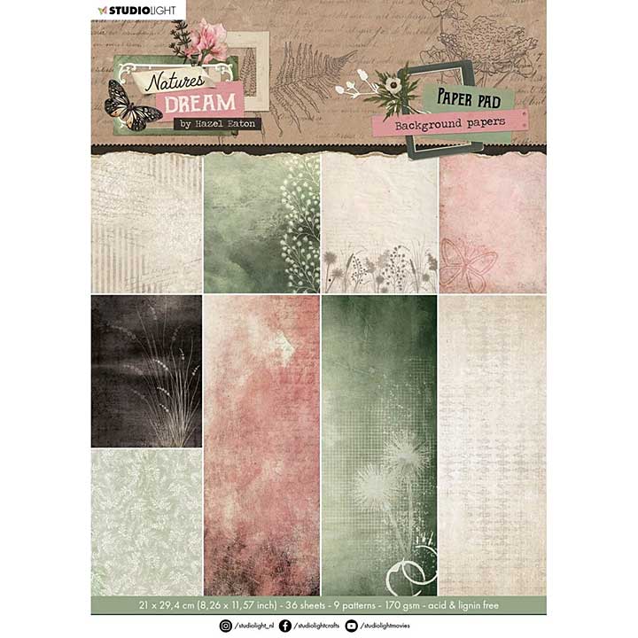Studio Light Natures Dream A4 Paper Pad Background Papers
