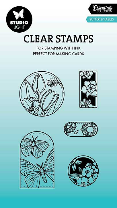 Studio Light Butterfly Labels Essentials Clear Stamp