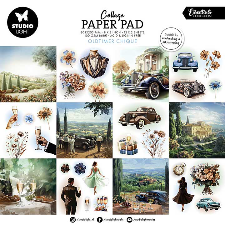 Studio Light Oldtimer Chique 8x8 Inch Collage Paper Pad