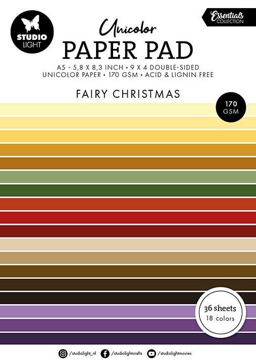 Studio Light Fairy Christmas A5 Christmas Unicolor Paper Pad