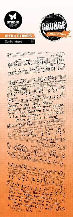 Studio Light Music Sheet Grunge Clear Stamp