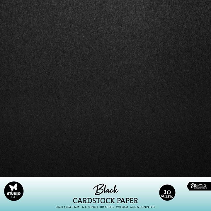 Studio Light Black 12x12 Inch Cardstock Paper (10pcs)