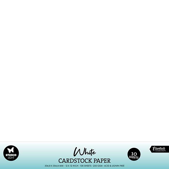 Studio Light White 12x12 Inch Cardstock Paper (10pcs)
