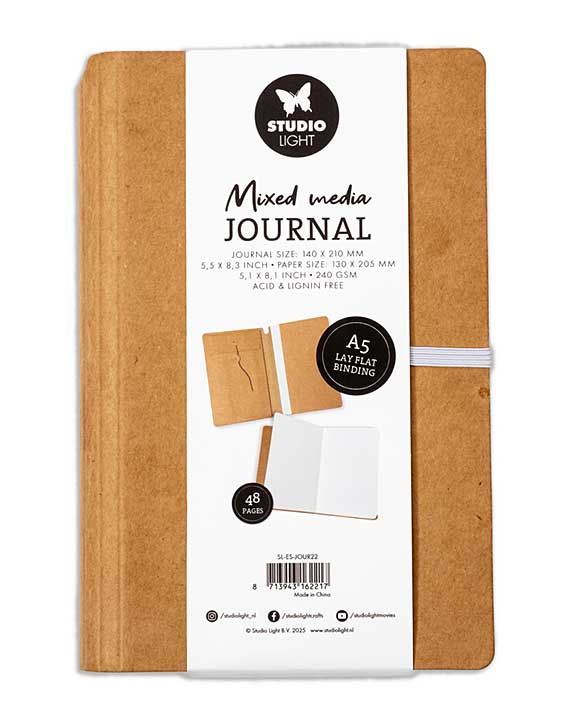 Studio Light Mixed Media Journal A5 Lay Flat Binding  (BASIC)