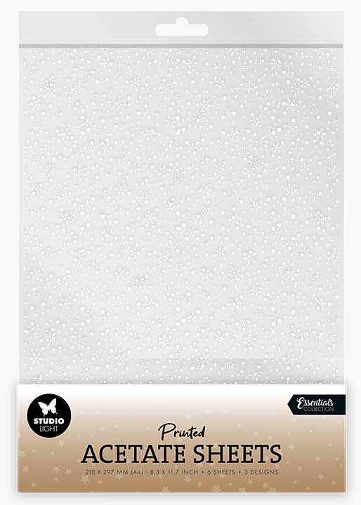 SO: Studio Light Snowflakes White Christmas Acetate Sheet