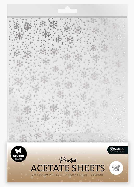 SO: Studio Light Snowflakes Silver Christmas Acetate Sheet