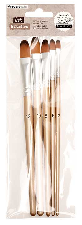 Studio Light Art Brushes Filbert Shape (Sizes - 2,6,8,10,12)