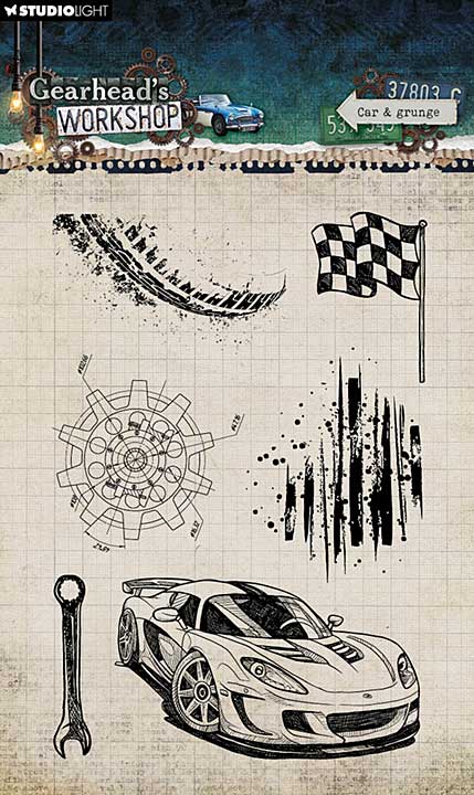 Studio Light Gearheads Workshop Clear Stamps Car and Grunge