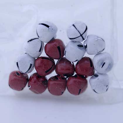 SO: Scrapberrys - Red and White Christmas Jingle Bells (16pcs)
