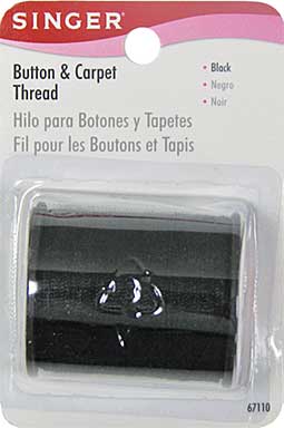 SO: Button and Carpet Thread - Black (50yd)