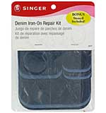 Singer Iron-On Patch Repair Kit - Assorted Denim (12pk)