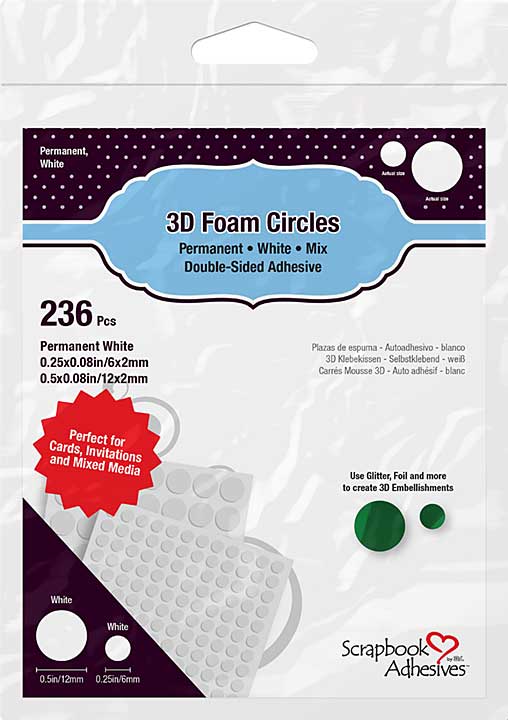 SO: Scrapbook Adhesives 3D Foam Circles - White, Assorted Sizes