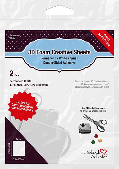 Scrapbook Adhesives 3D Foam Creative Sheets 2pk - Thin White
