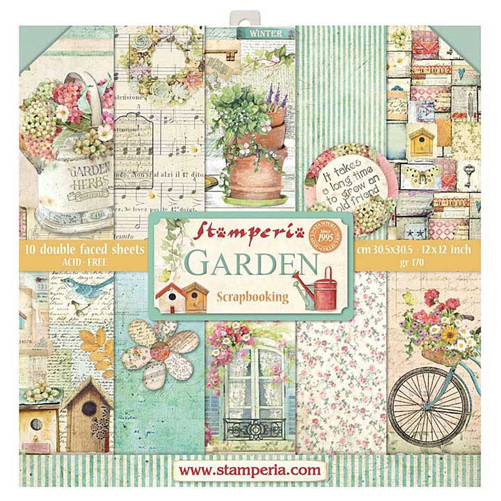 Stamperia Garden 12x12 Inch Paper Pack