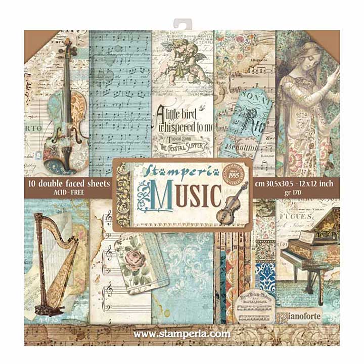 SO: Stamperia Music 12x12 Inch Paper Pack