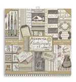 SO: Stamperia Scrapbooking Pad 10 Double Sided Sheets - Calligraphy (30.5×30.5 cm, 12x12)