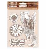 Stamperia HD Natural Rubber Stamp Lady Vagabond Flying Ship (14 x 18cm)