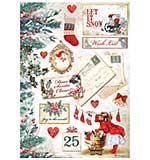 Stamperia A4 Rice Paper Romantic Christmas Let It Snow Cards
