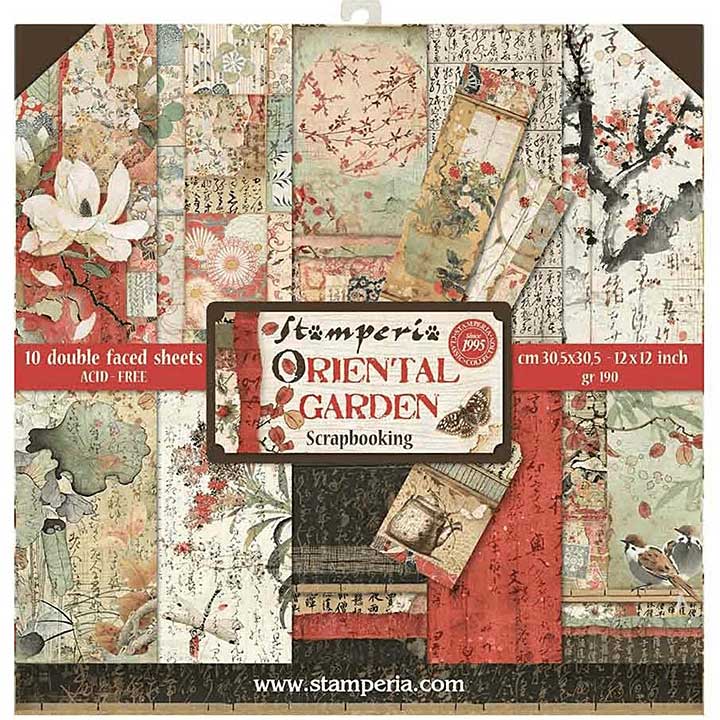 Stamperia Scrapbooking Pad 10 Double Sided Sheets (12x12) Oriental Garden