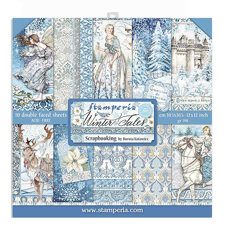 Stamperia Scrapbooking Pad 10 Double Sided Sheets (12x12) Winter Tales