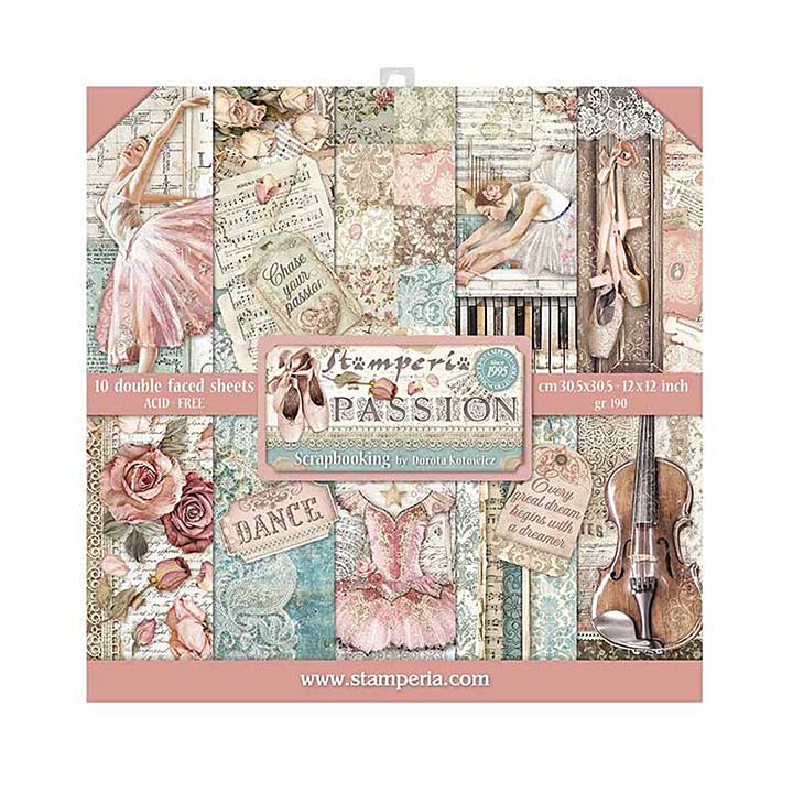 Stamperia Scrapbooking Pad 10 Double Sided Sheets (12x12) Passion