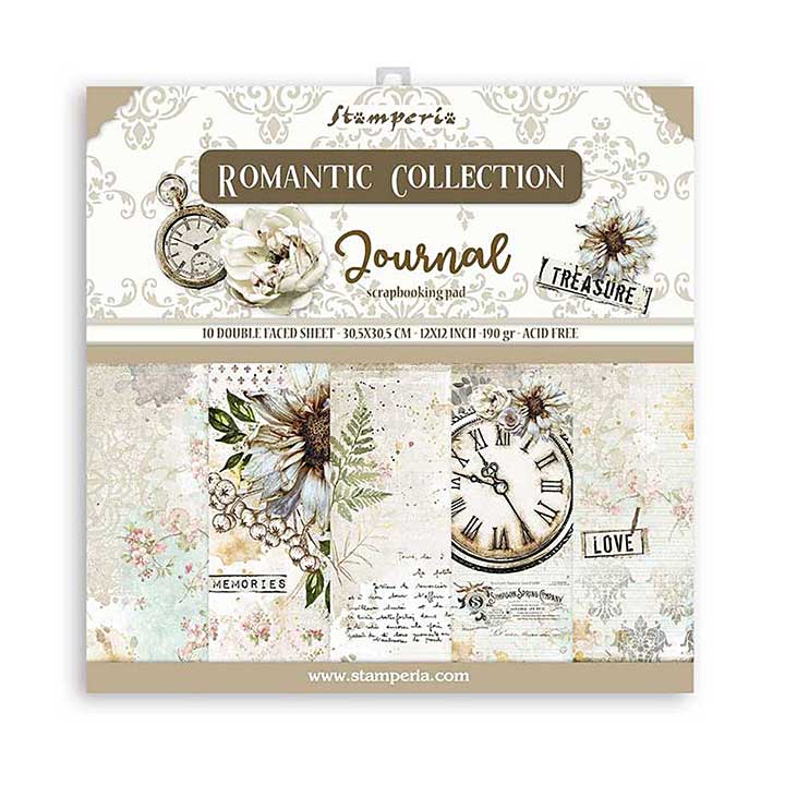 Stamperia Scrapbooking Pad 10 Double Sided Sheets (12x12) Romantic Journal