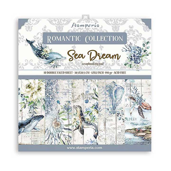 Stamperia Scrapbooking Pad 10 Double Sided Sheets (12x12) Romantic Sea Dream