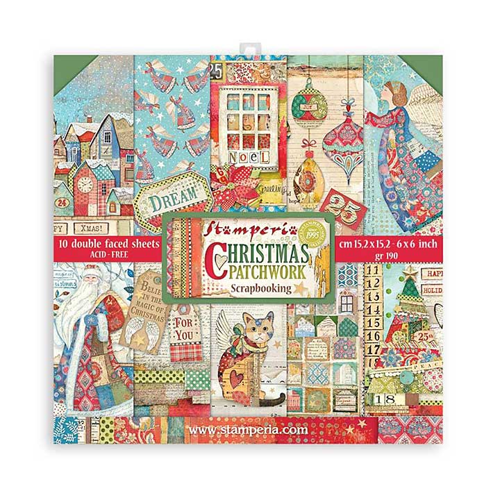 Stamperia Scrapbooking Pad (6x6) Double Face Christmas Patchwork