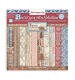 SO: Stamperia Vintage Library Backgrounds Selection 8x8 Inch Paper Pack (SBBS81)