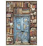 SO: Stamperia Vintage Library A4 Rice Paper Door (DFSA4753)