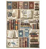 SO: Stamperia Vintage Library A4 Rice Paper Books (DFSA4755)