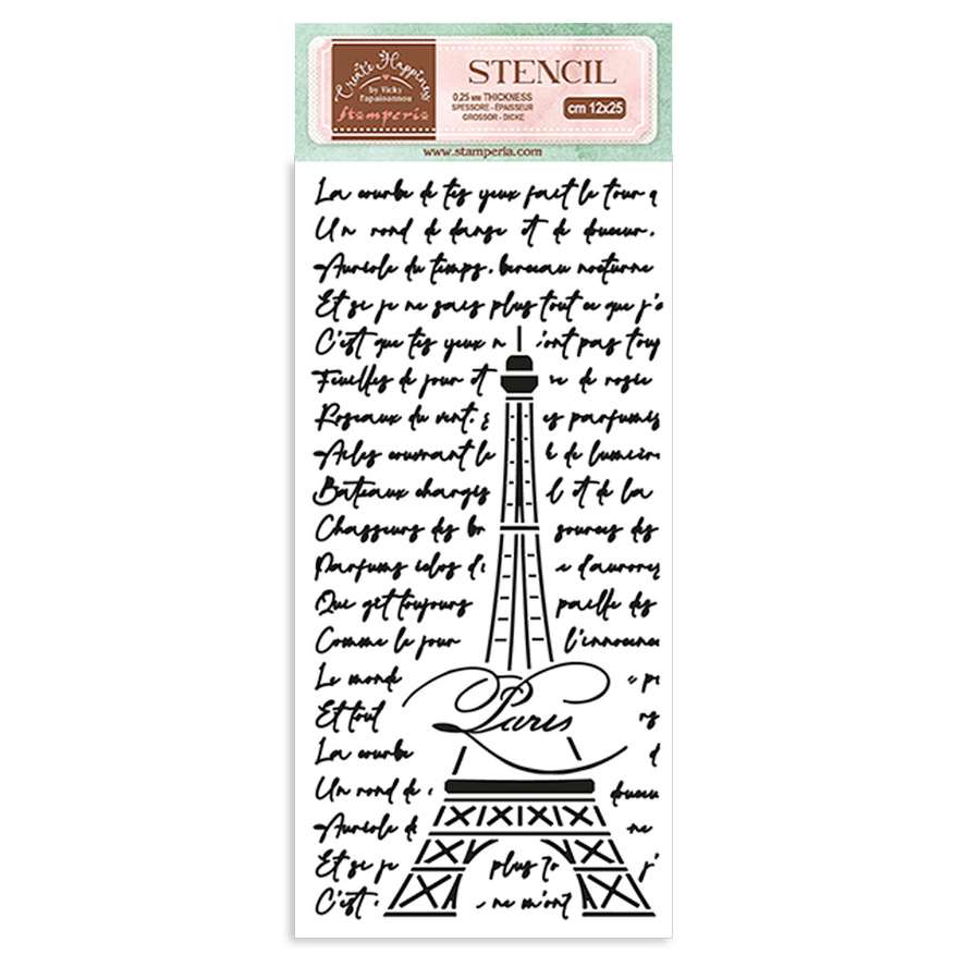 Stamperia Create Happiness Oh la la Thick Stencil 12x25cm Tour Eiffel (KSTDL80)