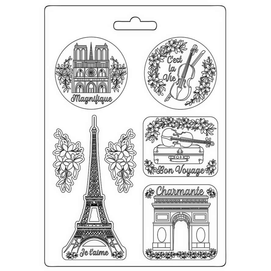 Stamperia Create Happiness Oh la la Soft Mould A4 Tour Eiffel (K3PTA4560)