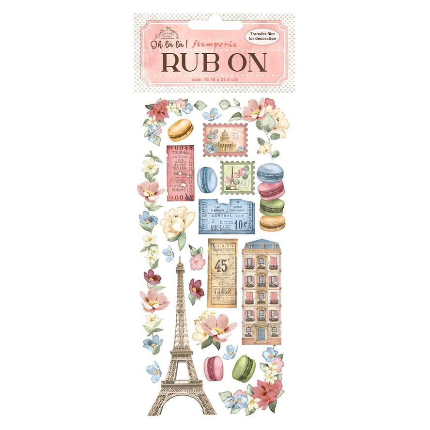 Stamperia Create Happiness Oh la la Rub-On 4x8.5 InchTour Eiffel (DFLRB28)