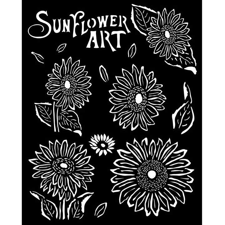 Stamperia 20 x 25cm Thick Stencil Sunflower Art Sunflowers