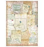 Stamperia A4 Rice Paper Around The World Letters