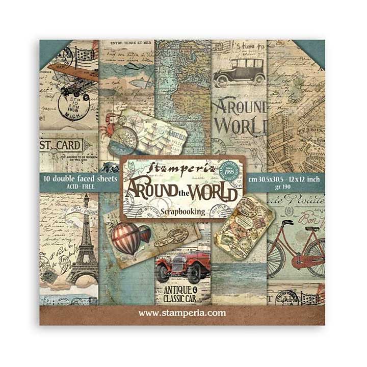 Stamperia Scrapbooking Pad 10 sheets 30.5 x 30.5 (12?12) Around The World