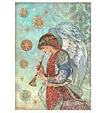 Stamperia A4 Rice Paper Christmas Greetings Angel