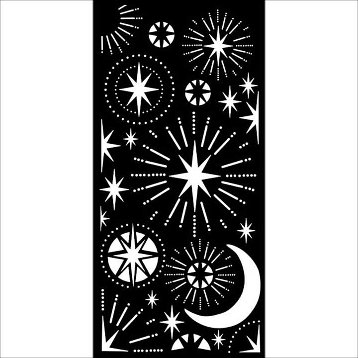 Stamperia 12 x 25cm Thick Stencil Christmas Stars And Moon