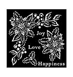 Stamperia 18 x 18cm Thick Stencil Christmas Joy Love Happiness