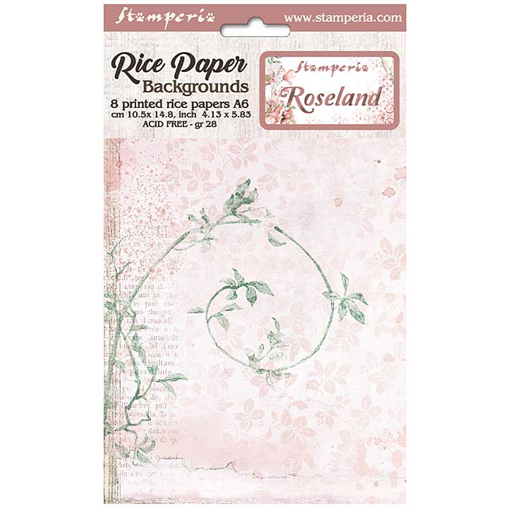 Stamperia Roseland A6 Rice Paper Backgrounds