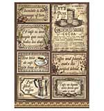 Stamperia A4 Rice Paper Coffee and Chocolate Labels