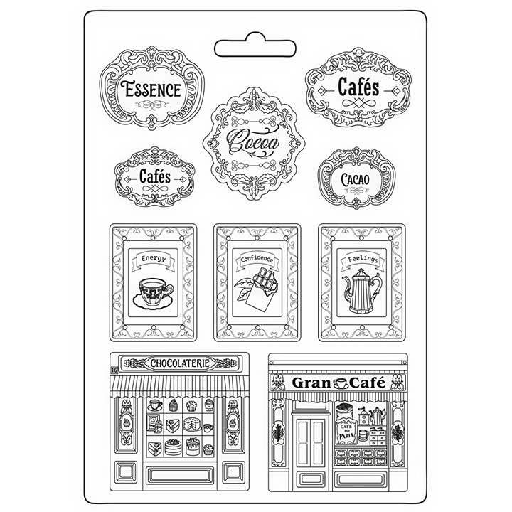 Stamperia Soft Mould A4 Coffee And Chocolate Plates